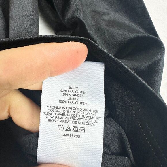 Express Velvet Long Sleeve Ruched Front Top Size Medium NWOT Black Whimsigoth - Picture 7 of 7